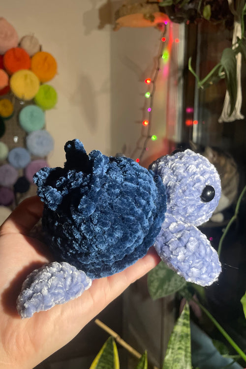 Crochet Blueberry Turtle Plushie